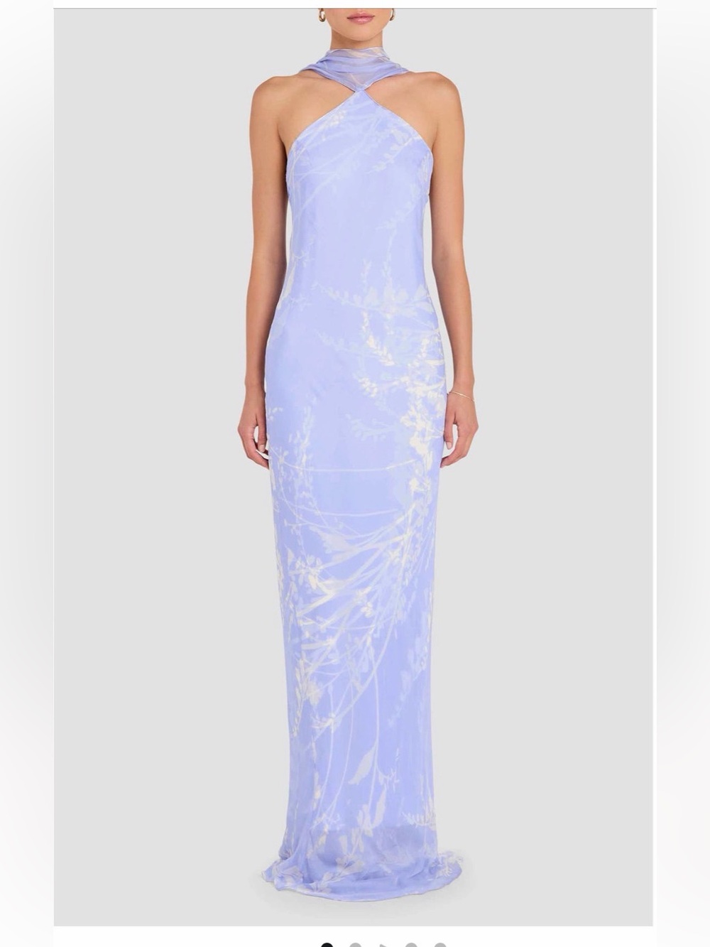 Amanda Uprichard Ashton Halter Scarf Neck Maxi Dress